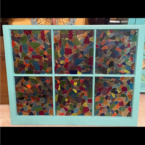 Colorful Mosaic Window Panel - Picture 2 of 5